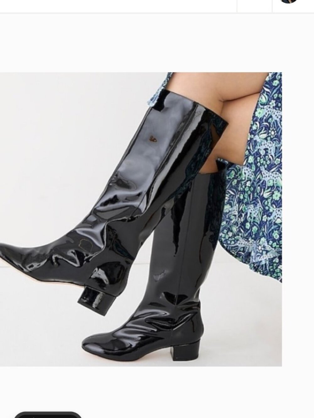 NEW J. Crew Italian Leather Knee High Black Patent Leather Tall Boot 10.5